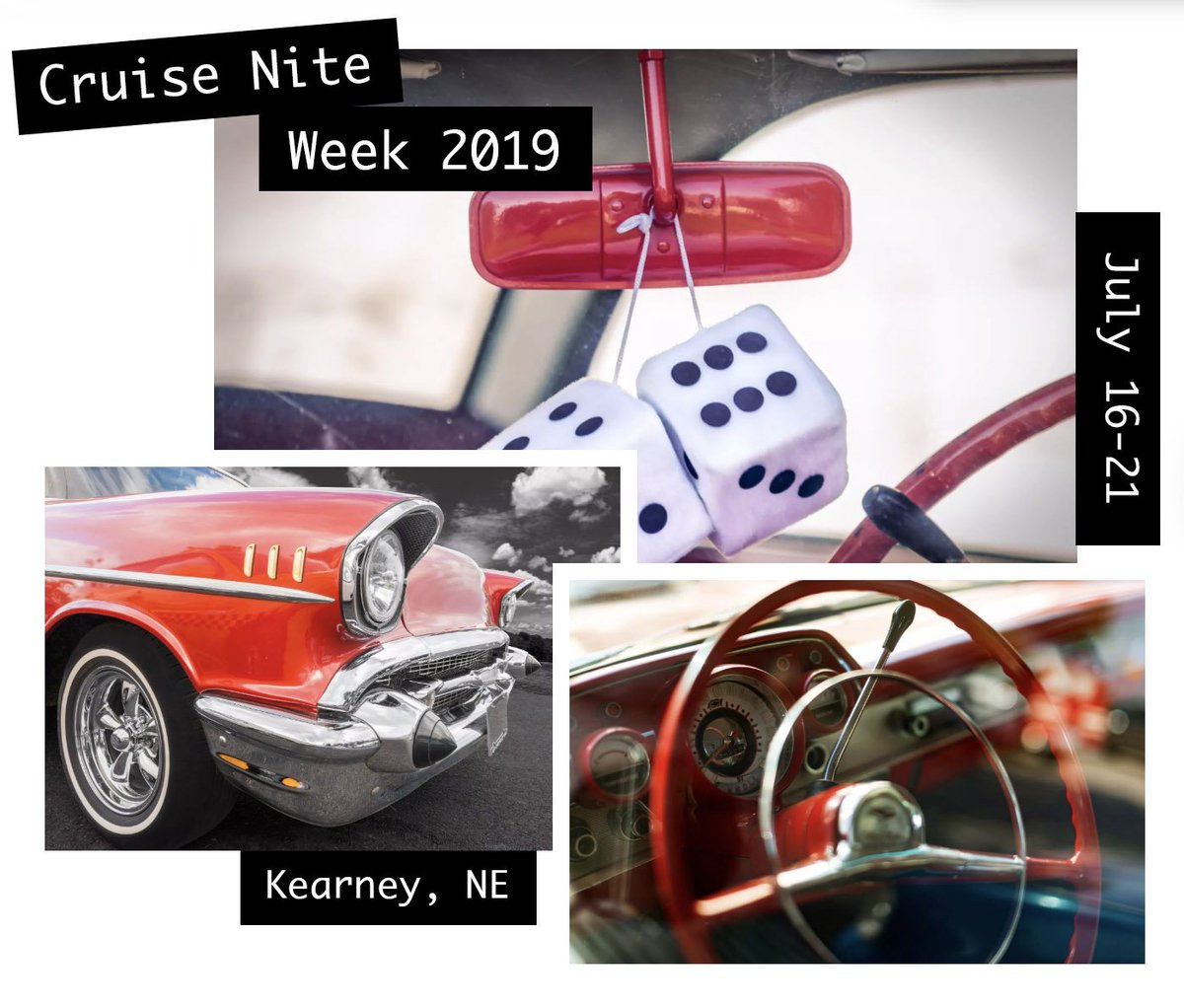 Cruise Nite activities begin today! 👏👏
Find a schedule of events on our website at visitkearney.org/events #KearneyCruiseNite #CruiseNite19 #kearneynebraska #classiccars #visitkearney