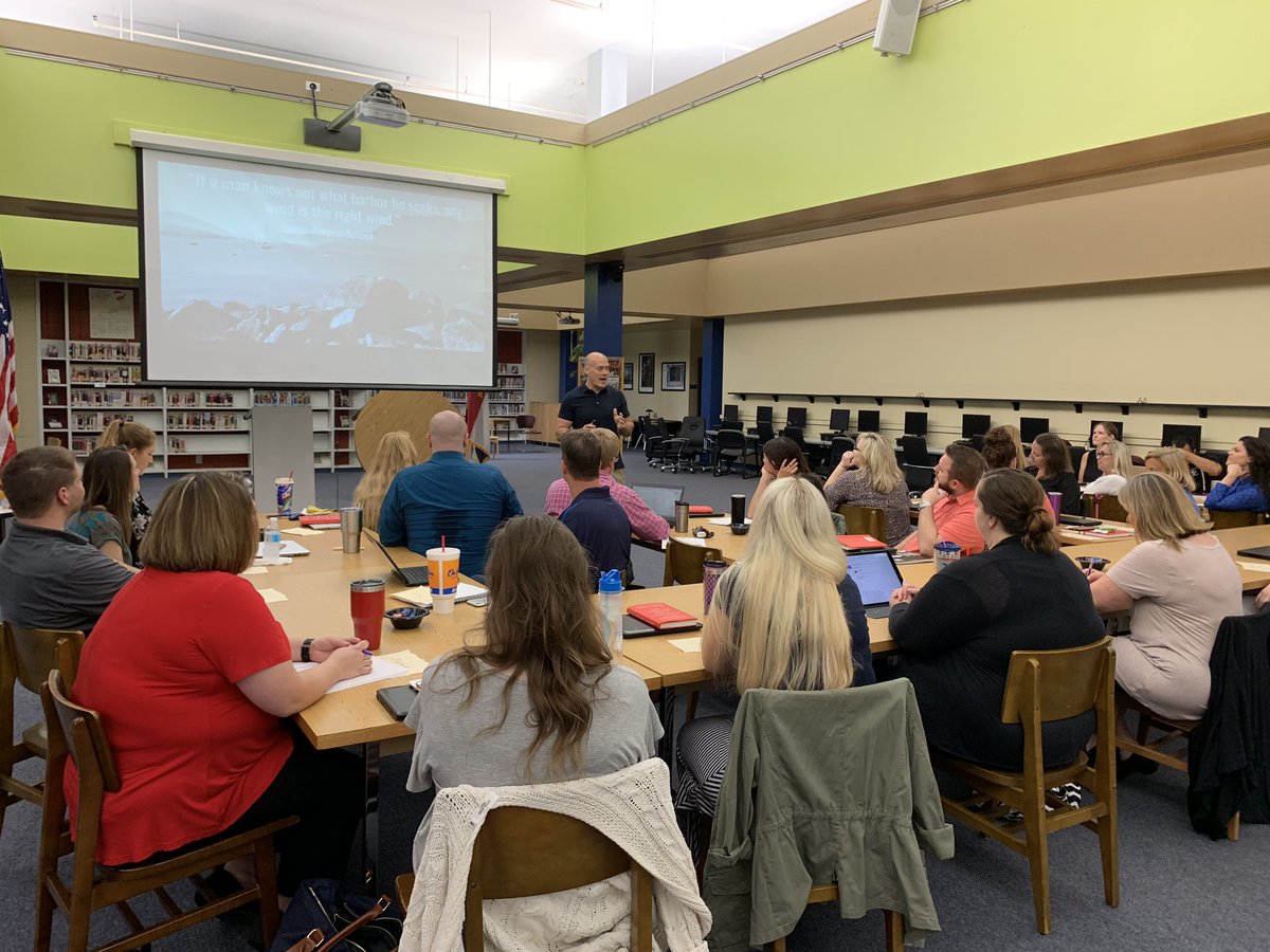 DrBrian_Smith's tweet photo. Day 2 of the @MehlvilleSD Leadership Development program continues with Dr. Scott Clark from @mosaicelem as he shares why mission and vision are so important to an organization. #msdr9 #msdleads https://t.co/Hf5Grrvs3t