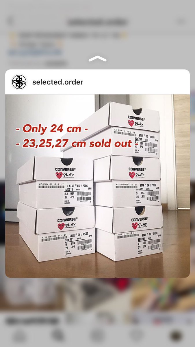 selected0rder's tweet photo. Stock Add ❤️
ช่วงนี้ของเข้ารัวๆ ไซส์ 24/25 cm #พร้อมส่ง ทักไลนเลยค่า
For other sizes : preorder 7-14days (50% deposit)
ig 👉https://t.co/4bliEatriU
🙈LINE👉🏻https://t.co/U8XumehiHX
🌼พรีอื่นๆ สอบถามเพิ่มจย้า
#commedesgarcons #commeplay #commeconverse #cdgconverse #preorderjapan https://t.co/HgvfAzXxz0