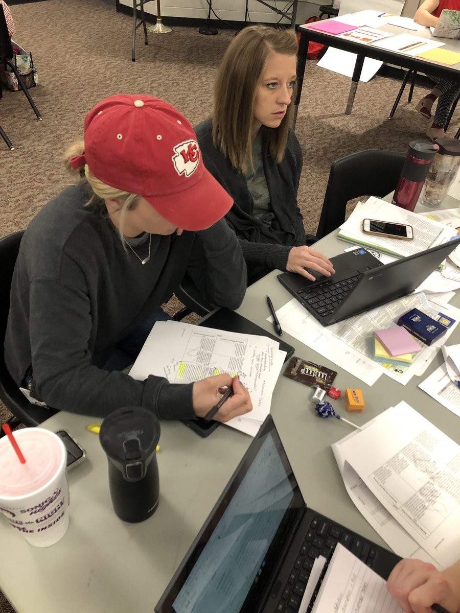 alkwilsonkc's tweet photo. Day 2 of @PlatteCountyR3 Curriculum Camp. Studying @MOEducation Performace Level Descriptors to better identify characteristics between a basic and proficient student. This distinction is essential to the updates relative to rigor in our grade/course curriculum. #pcr3pd https://t.co/sddp4LxPXO