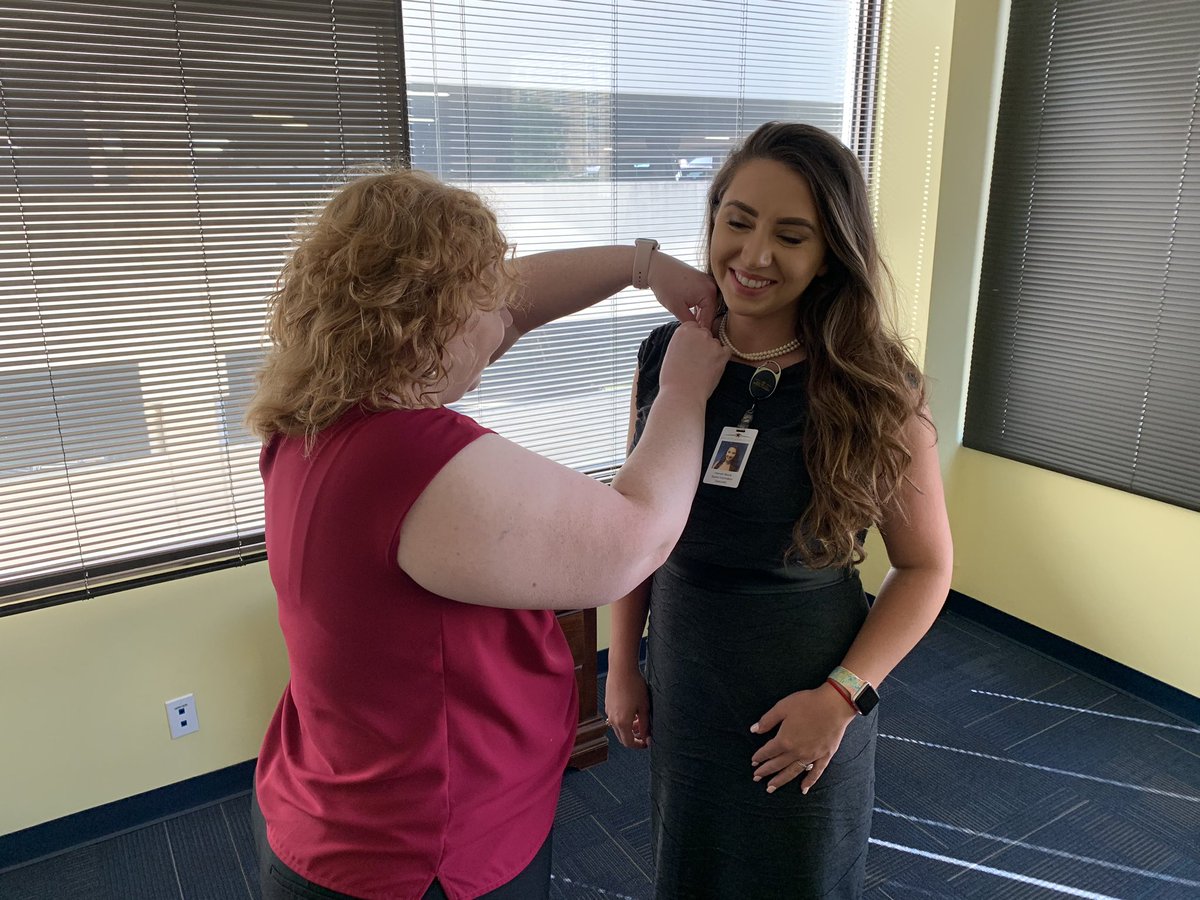 BibbSchools's tweet photo. Communications specialist Hannah Theus has been with the District for a year, so she got her VIP pin today! #VIP2019 https://t.co/ecxhQAL9XC