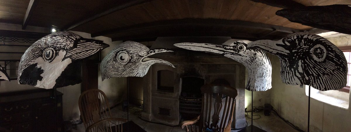 LouisePallister's tweet photo. Fabulous visit yesterday to see @marcus_coates_ installation #conferenceforthebirds @CherryburnNT with @BlazeCyan. Don’t miss it! 🦆 https://t.co/7LAhnayHIr