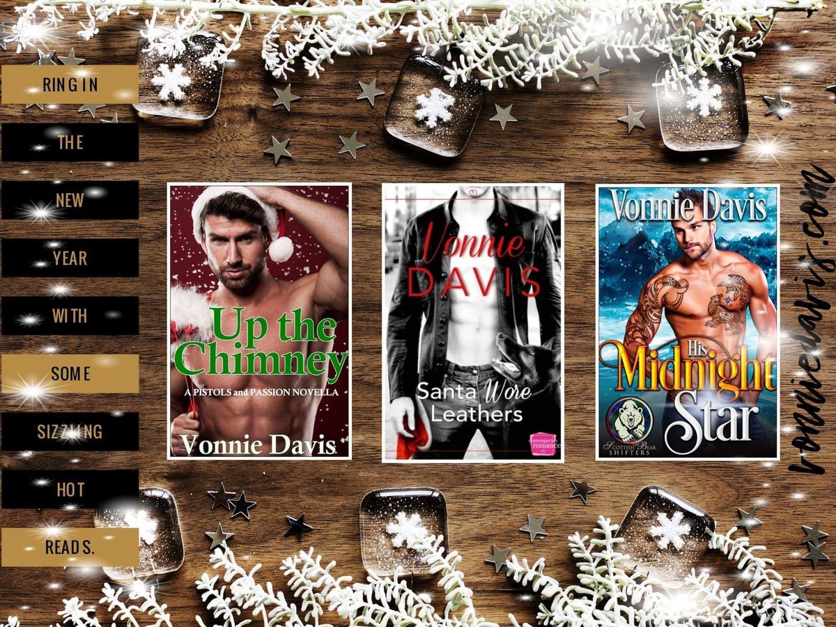 A little Christmas in July ⛄❄️
⛄Curl up with some hot books! ❄
<a href="/VonnieWrites/">Vonnie Davis</a>
Santa Wore Leathers
amzn.to/2Lgl5WK
His Midnight Star
amzn.to/2SF7xEm
Up The Chimney
A Pistols and Passions Novella
a.co/hTBVS69