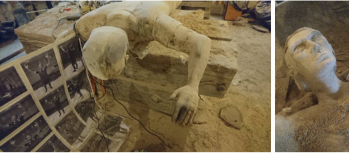 EquatorProject's tweet image. Artwork of the Iceland National Football Team posing the Epic Vikings Slow Hand Clap. Sculptures of over 100-year old wood from the Reykjavík Harbour / Refine your viewing at the site and stay with us. Please pass it on. Yours Sincerely - Our Team. karolinafund.com/project/view/2…