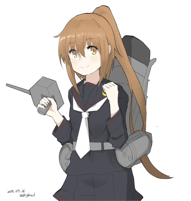#艦これ版深夜の真剣お絵描き60分一本勝負
#艦これ版真剣お絵描き60分一本勝負_20190716
文月 