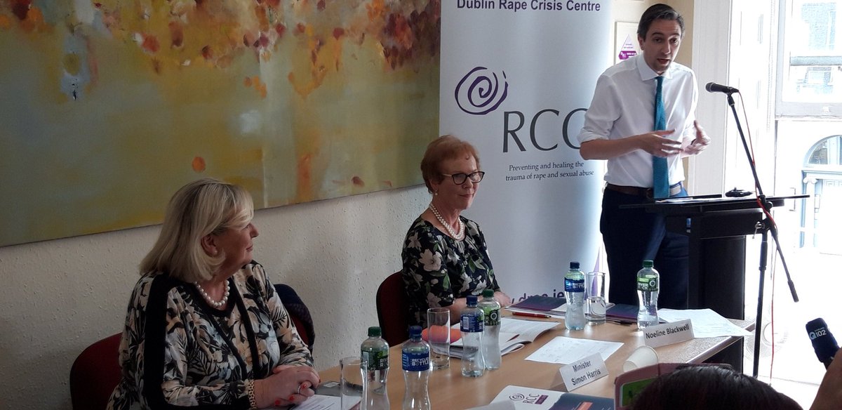 laoghain's tweet photo. Minister @SimonHarrisTD launching the 2018 annual report of the @DublinRCC #GardaCommissioner #rapecrisiscentre @Noeline_B #dublinRCC https://t.co/tdgv6fdBJn