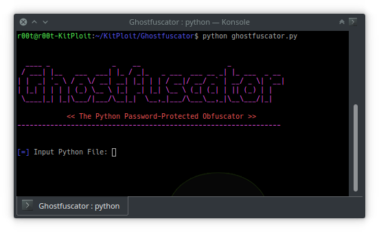 KitPloit's tweet image. Ghostfuscator - The Python Password-Protected Obfuscator Using AES Encryption j.mp/2YVTQEe #AESEncryption #Ghostfuscator #Linux