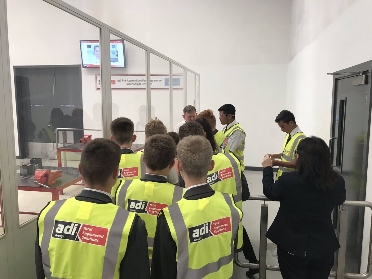 adigroupltd's tweet photo. Pre-Apprentices starting in September 2019 tour the adi panel shop and mechanical workshops located at our head office facility in Kings Norton. #weareadi #preapprentices #engineering #ukmfg #STEM https://t.co/4bj6f64zOP