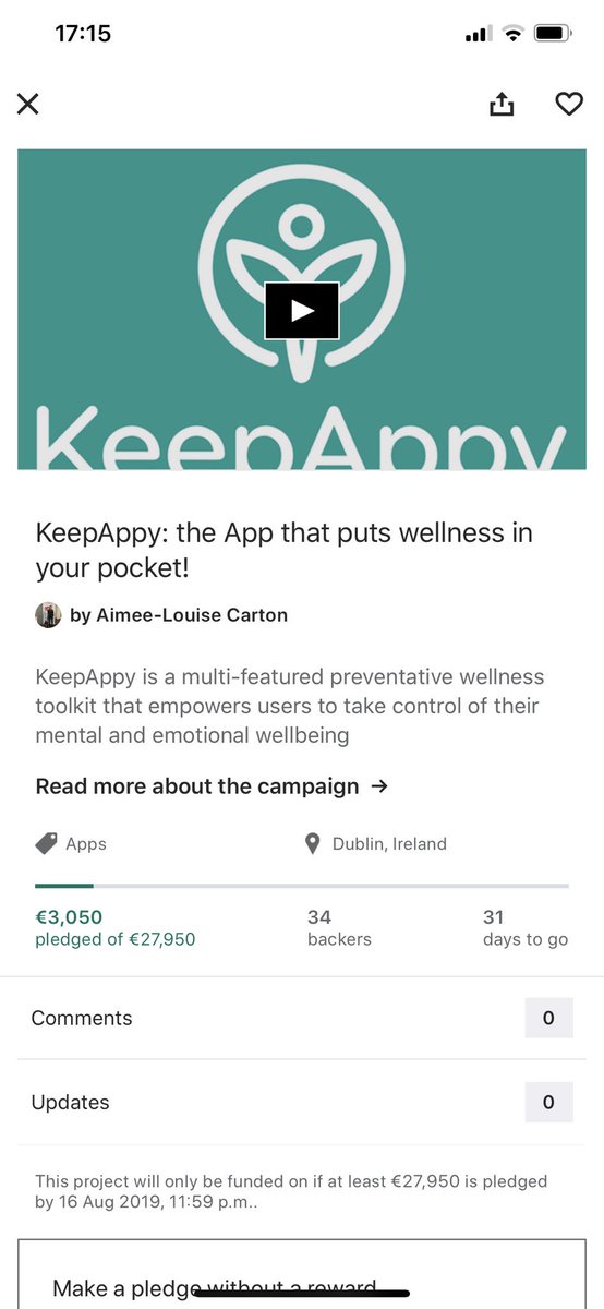 In the first 6 hrs of <a href="/KeepAppy/">KeepAppy</a> going live on <a href="/kickstarter/">Kickstarter</a> - we have reached 10% of our target funding!

I am completely blown away and overwhelmed with gratitude for everyone’s support today 💙 you are all complete heroes!

Here’s the link for more info:
kickstarter.com/projects/aimee…