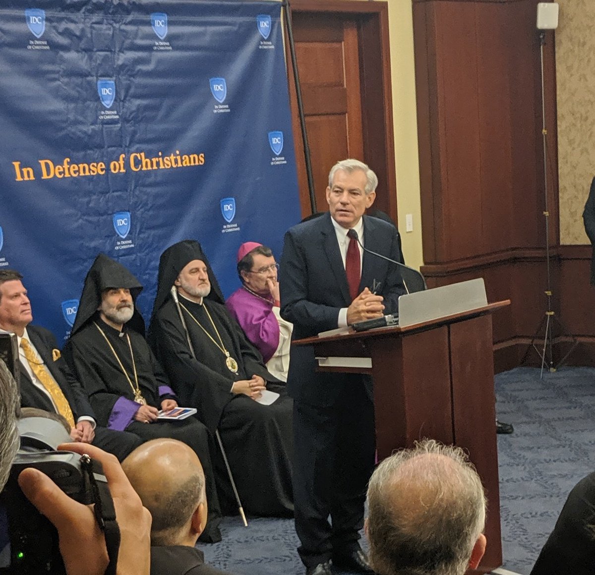 indefchristians's tweet photo. Last night 10 Members of Congress came and told gathered East/West Church Leaders that they will not let #Christian communities in the #MiddleEast go extinct on their watch.#IRFMinisterial https://t.co/33tHYQZIgQ