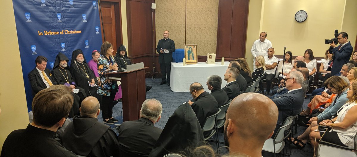 indefchristians's tweet photo. Last night 10 Members of Congress came and told gathered East/West Church Leaders that they will not let #Christian communities in the #MiddleEast go extinct on their watch.#IRFMinisterial https://t.co/33tHYQZIgQ