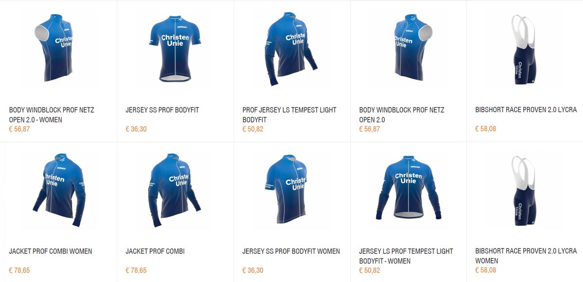 Er is tijdelijk ChristenUnie-sportkleding verkrijgbaar! Dan kunnen alle sportievelingen in goede sportkleding de weg op in een professioneel ChristenUnie-tenue. Er is wielerkleding, hardloopkleding en een voetbalshirt beschikbaar voor wie wil: bioracer.be/nl/mybioracer/…