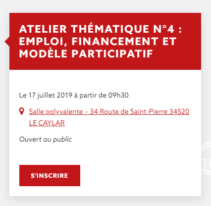 solarzac's tweet photo. Venez nous rencontrer demain à partir de 9h30 à la Salle des fêtes du Caylar.
➡️Atelier thématique n°4: EMPLOI, FINANCEMENT ET MODÈLE PARTICIPATIF
https://t.co/230QSWi1WS https://t.co/mgwADcXXux