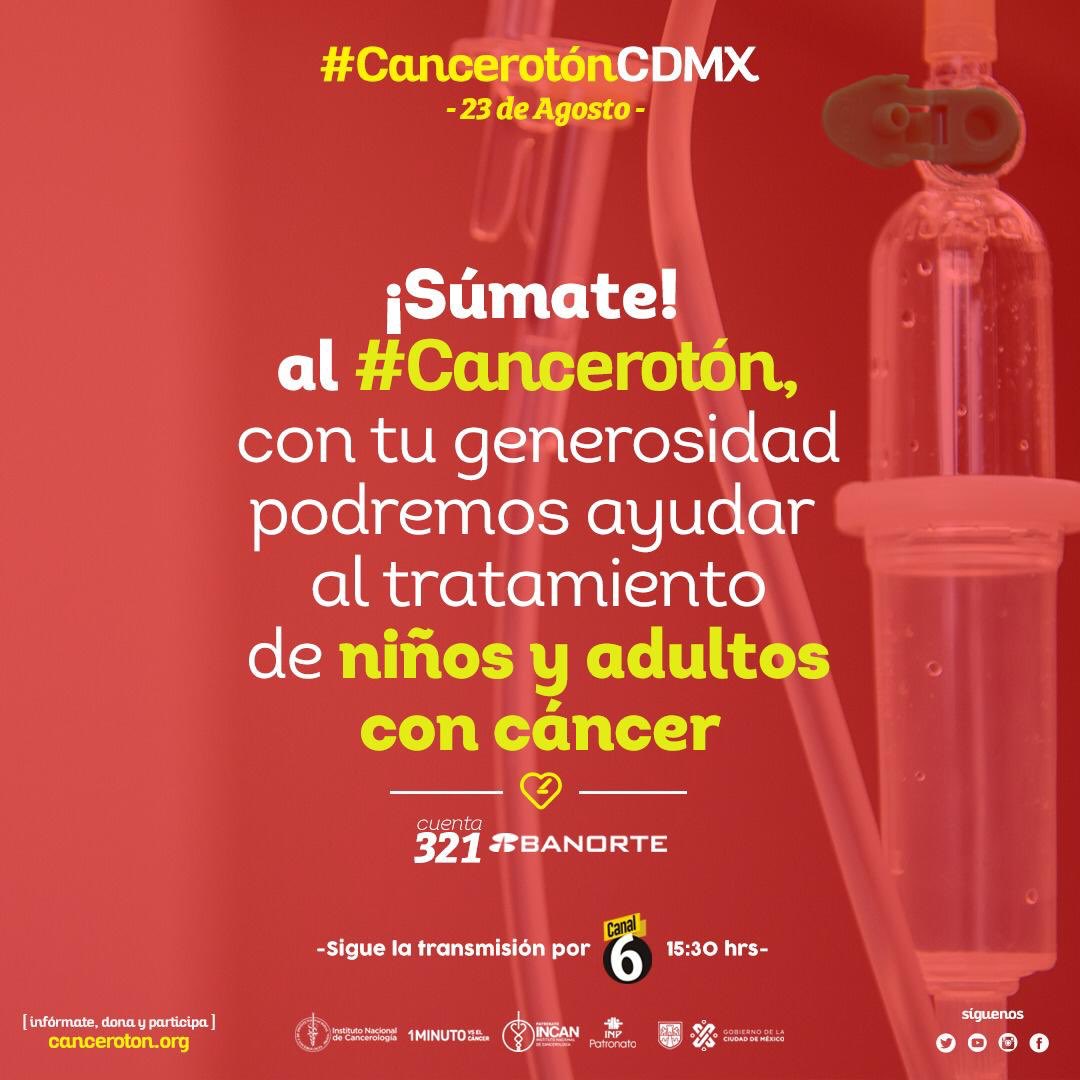 Súmate al #Canceroton 2019 CDMX Sigue la transmisión por el canal 6 de Multimedios Televisión entérate de este gran proyecto para salvar vidas.