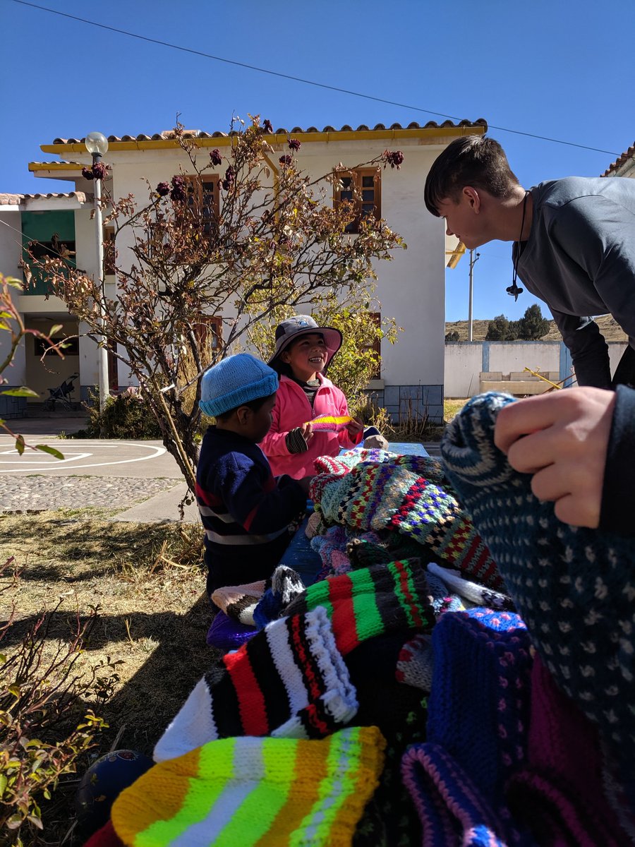 HHPaddington's tweet photo. We have donated some fantastic jumpers and hats, knitted by an amazing 97 year old lady, to a local orphanage here in Puno #mothersunion #campsinternational #hatsofftothem https://t.co/cEKJzSGVnB