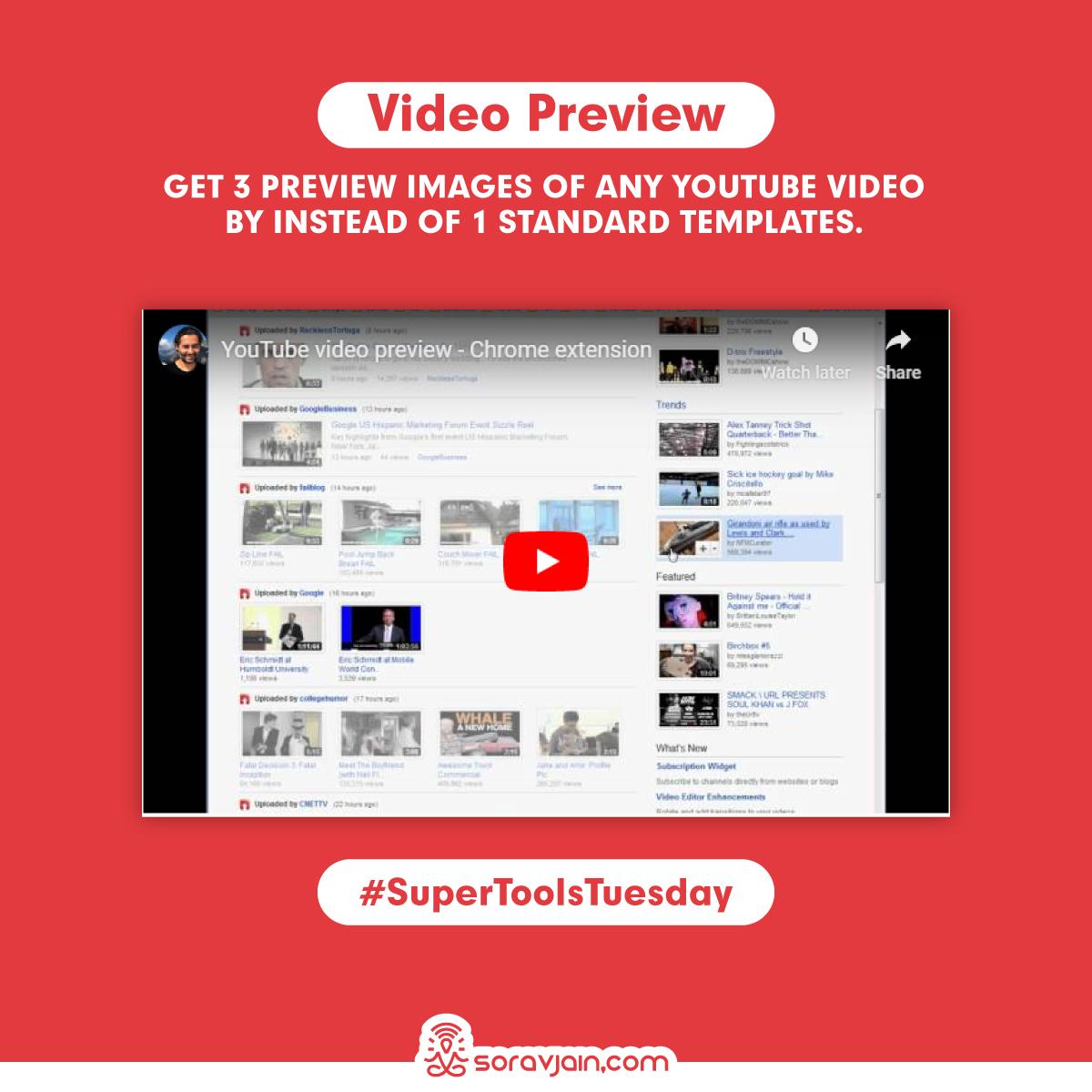 SoravJain's tweet photo. Next on my #SuperToolsTuesday, is a compilation of Google Chrome extensions that are recommended for YouTubers for various tasks. #SuperToolsTuesday #YouTubers #YouTubeTools (2/3) https://t.co/6J6TaRlm3V
