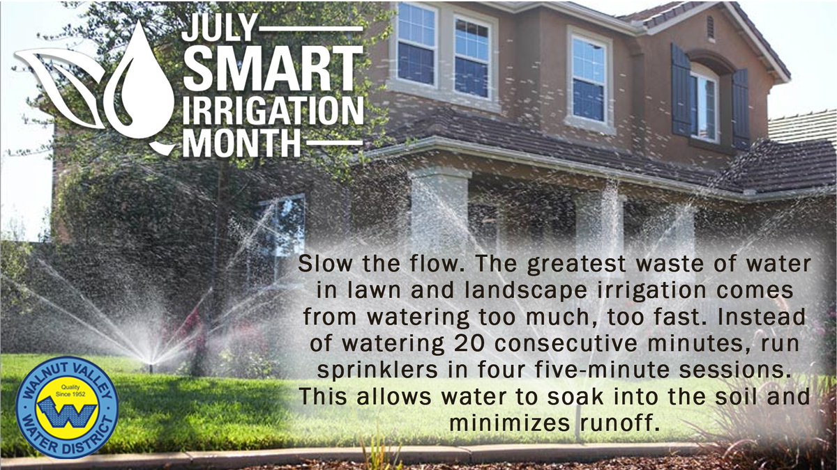 WVWDh2o's tweet photo. #smartirrigationmonth #usewaterwisely #irrigation #landscape #savewater #wvwd https://t.co/AXxa86EKiS