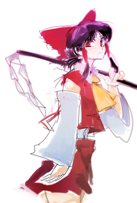 ブンヤの気配を察知した霊夢 