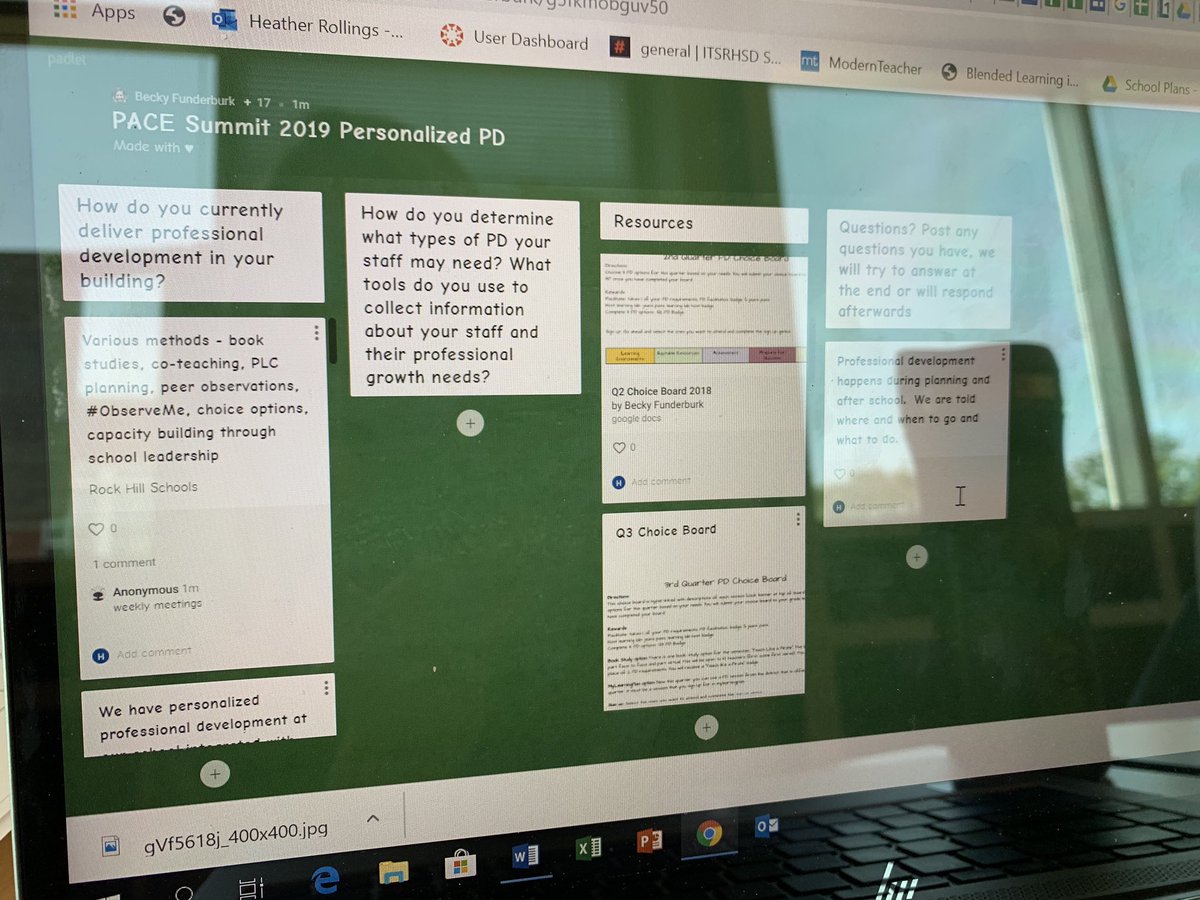 hrollings4's tweet photo. How are we modeling for Ts the idea of personalization through choice, delivery &amp; TIME! Exploring great ways @STMSWildcats leveraged #BLinAction to step into more personal PL for Ts. 👏🏼👏🏼@BeckyFunderburk @elissakcox #PACESummit19 #PersonalizeSC #OneTeamOneMissionOneRockHill https://t.co/gqoYF2Z0O4
