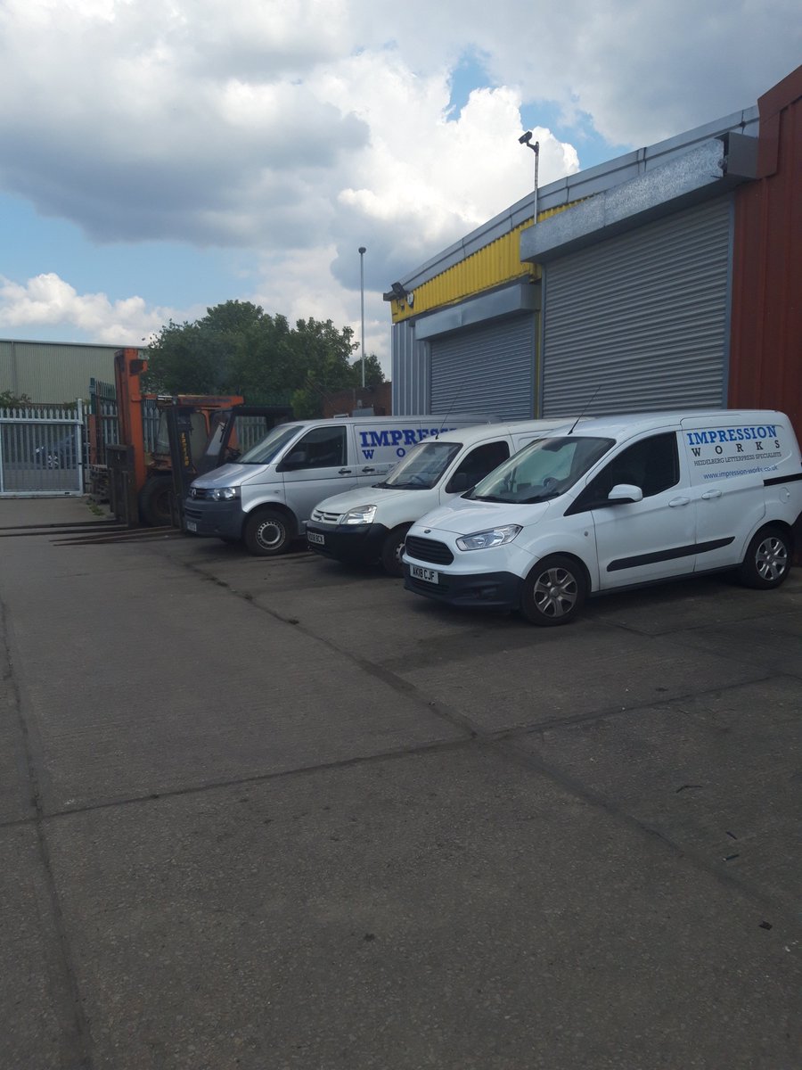 ImpresionWorks's tweet photo. Here's all our vehicles at Impression works ... My 9 yr old has named them all ..1st van ..Sponge Bob....2nd Van The steam pig ...3rd van Melvin ..1st forklift Sonic the hedgehog 2nd forklift Mater the greater ...
😂😂  what a great imagination .. 
I may of named the 2nd van 😉😉 https://t.co/id5SBIKYzI