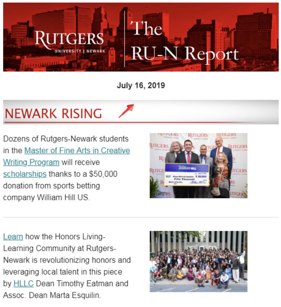 Rutgers_Newark's tweet photo. Hello #Newark! In this month's #RUNReport, a big donation to the @NewarkMFA program, details on how @RUN_HLLC is revolutionizing honors + @NCLC2025 secrets to #college admissions series &amp; lots of congratulations to give. Read about it: https://t.co/4kpcJWhRGX https://t.co/xDEWIrWR2u