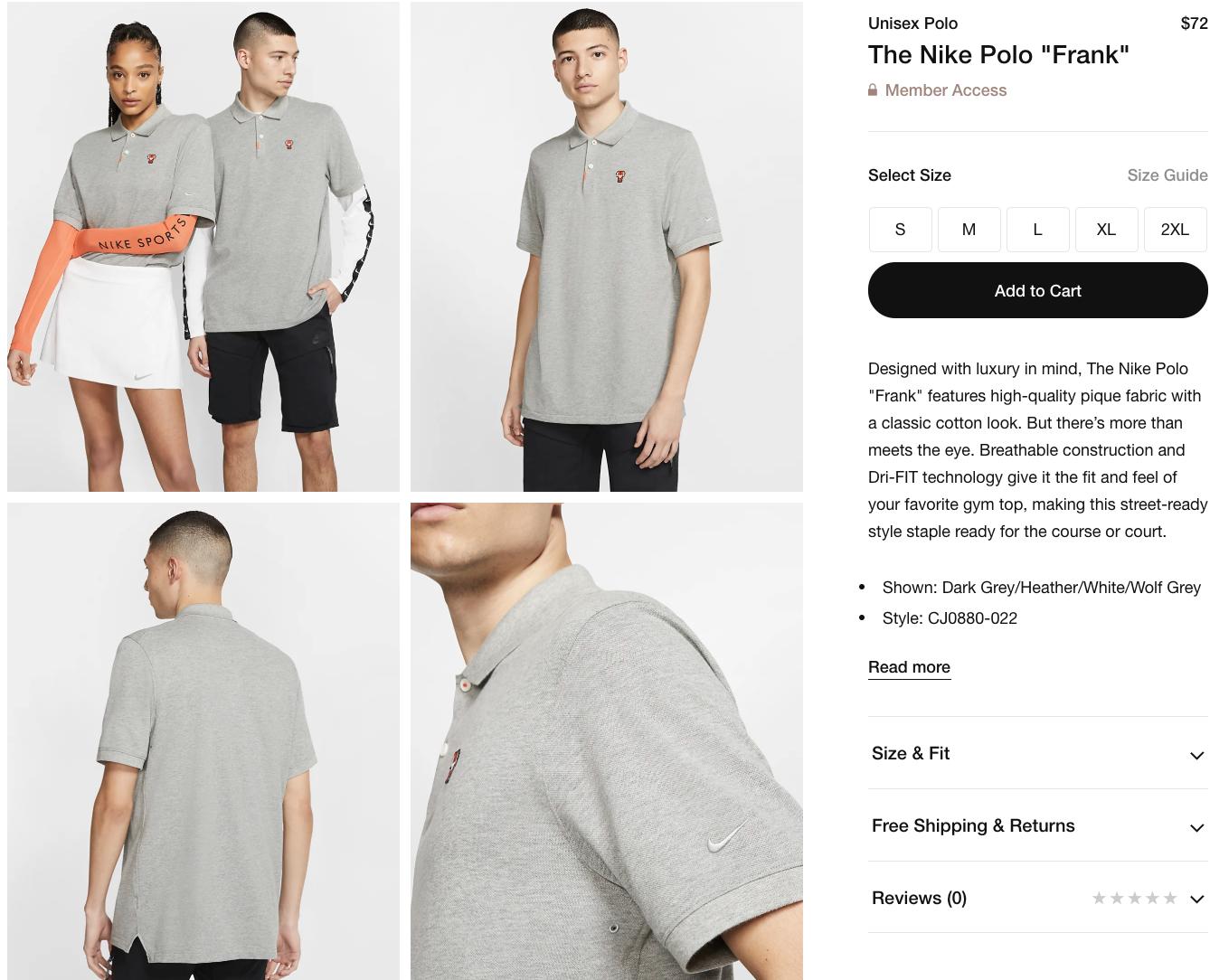 frank nike polo