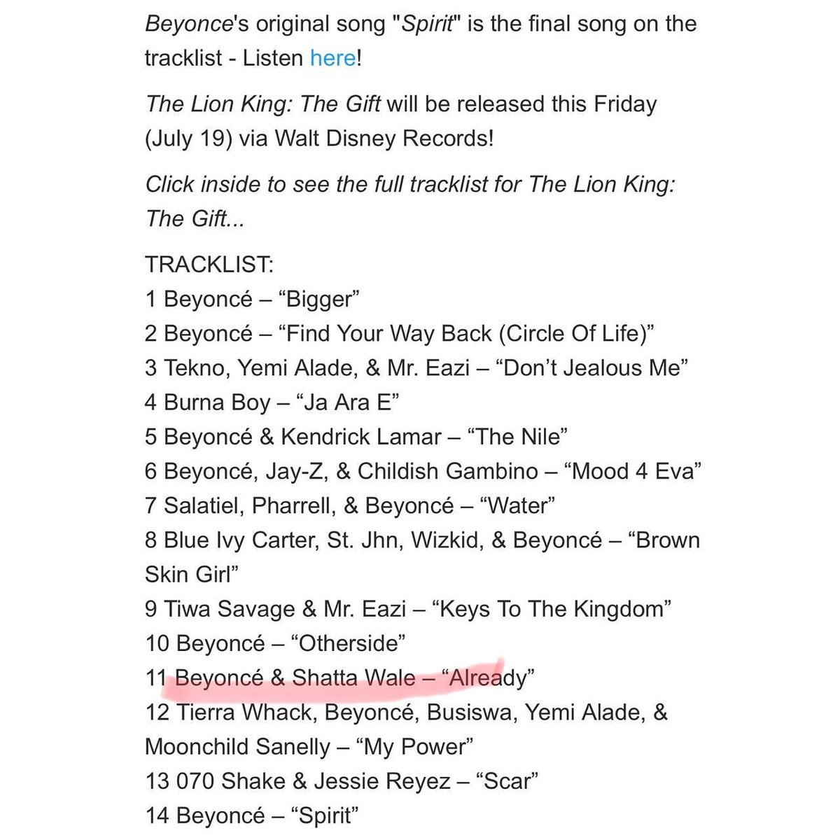 FantasyGhana's tweet photo. Official!!!
The Lion King : The Gift Featuring Shatta Wale 
Already - Beyoncé &amp; Shatta Wale
@shattawalegh https://t.co/n2CKiAeAbC