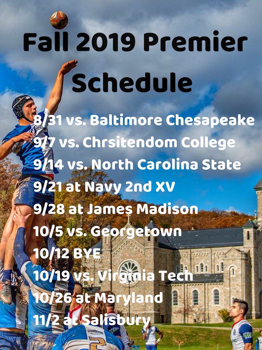 Happy to announce the release of the Fall schedule for our Premier Side! #MountRugby #NoExcuses