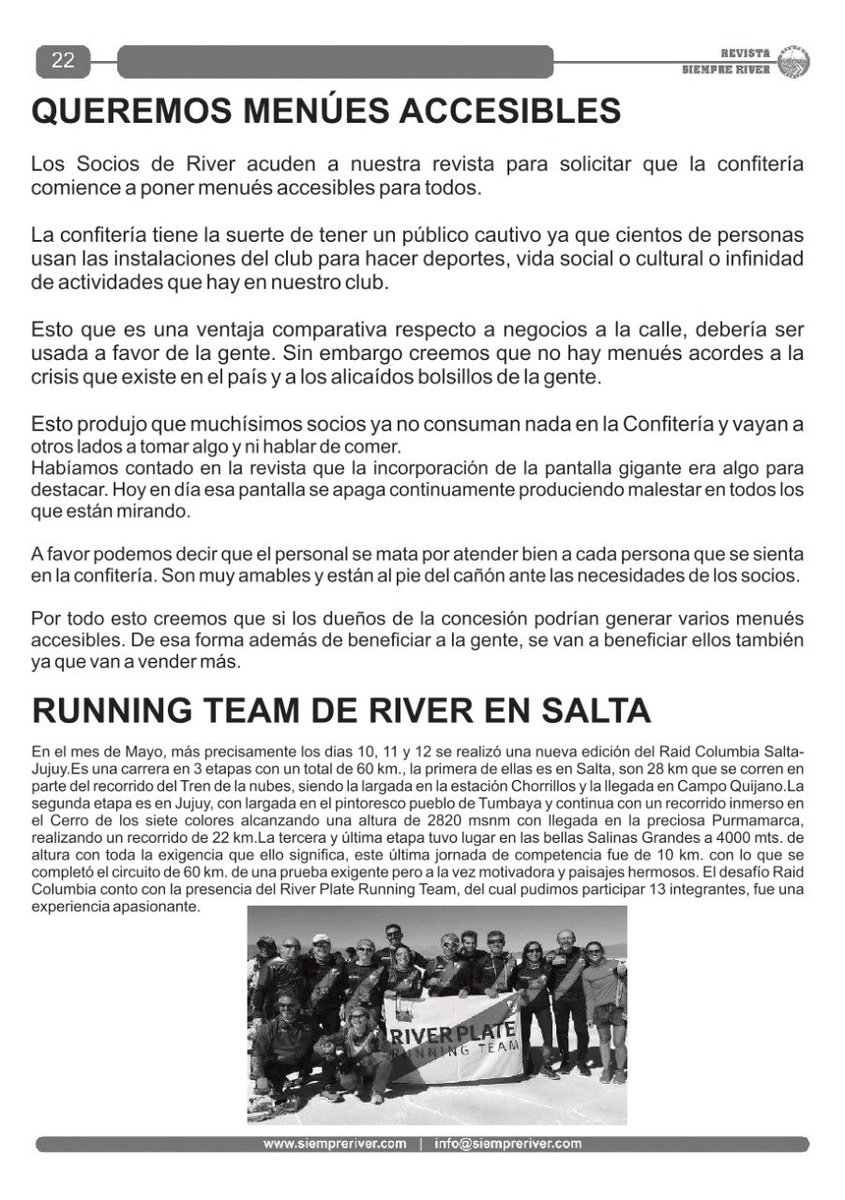 RevSiempreRiver's tweet photo. Queremos una #ConfiteriaParaTodos y destacamos la travesía de #RunningRiver https://t.co/DUj2oDasPf