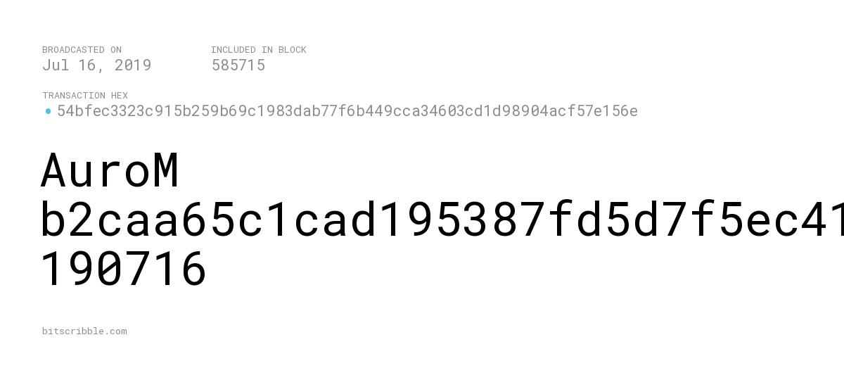 bitscribble_btc's tweet photo. AuroM b2caa65c1cad195387fd5d7f5ec4149a02b976ff96b988e29a76abb209592f09 190716 

— Jul 16, 2019

https://t.co/eo1bDX2uLz https://t.co/zncefv3u7V
