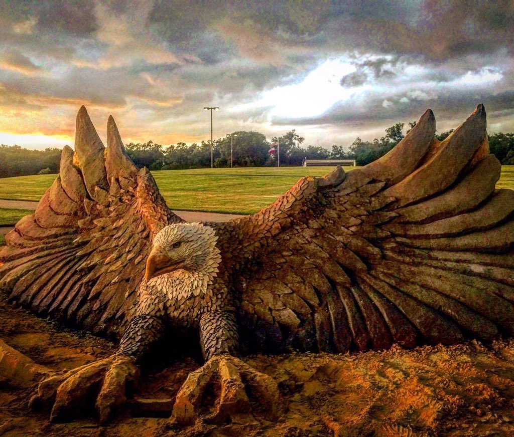 So very proud of <a href="/eventsculptures/">Event Sculptures</a> artist extraordinaire, Joaquin Cortez! Thank you for sharing your amazing talent with our community! #sandsculpture #Stephenville #share