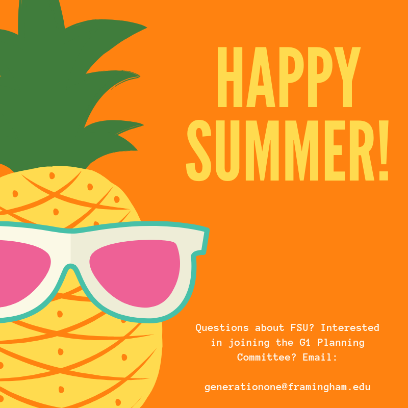 We hope you are enjoying the summer! 🌴🕶☀️ Email is with any questions about FSU or joining the G1 Planning Committee! #generationone