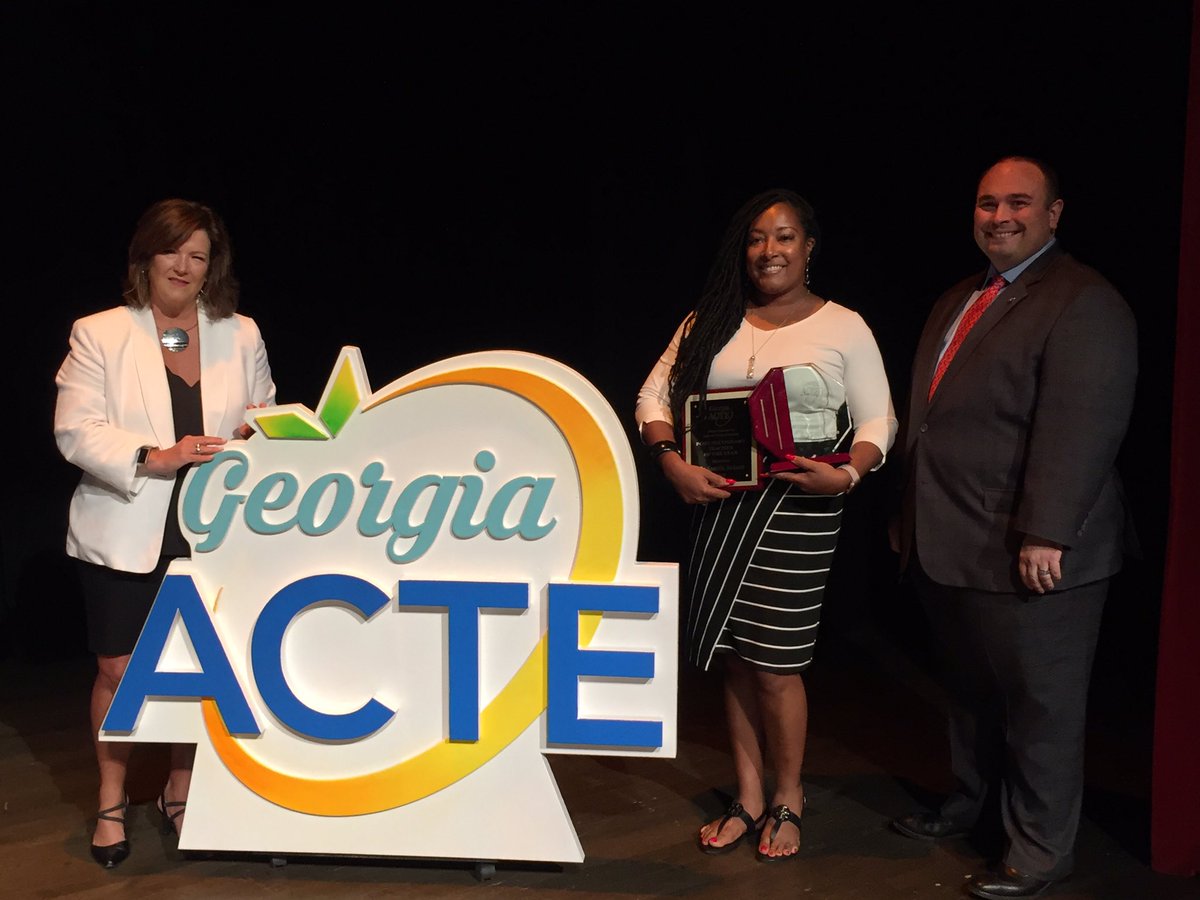 Congratulations to Dr. Saecilla Jackson, Marketing Teacher from Stephenson HS for winning the GACTE Post Secondary Teacher of the Year award during the GACTE State Conference. Dr. Jackson also teaches at Georgia Piedmont Tech.