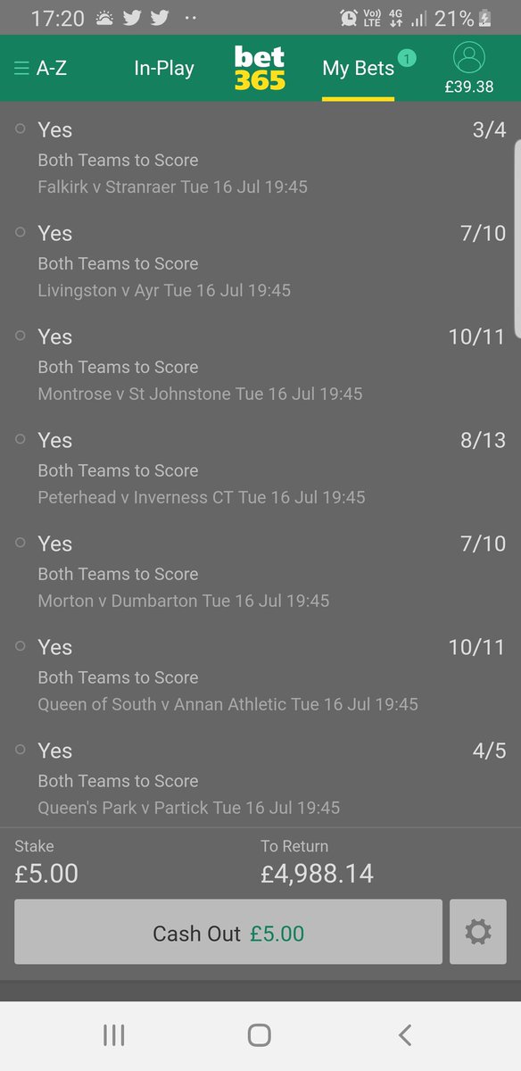 jakemwilliams89's tweet photo. @MagrooFootball Gone for a sneaky btts in each Scottish game tonight. Love a shot in the dark once in a while https://t.co/3HWiyf77mH