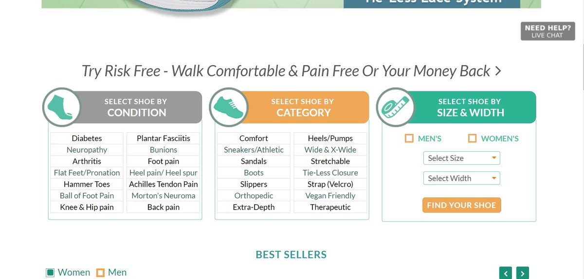 It;s easy to get the shoes you need at Orthofeet. Choose by foot condition or shoe type, pick your size &amp; width and that's it! Need help? Use the online chat or just call. Not completely satisfied with your order? Return it and get a full refund!
orthofeet.com