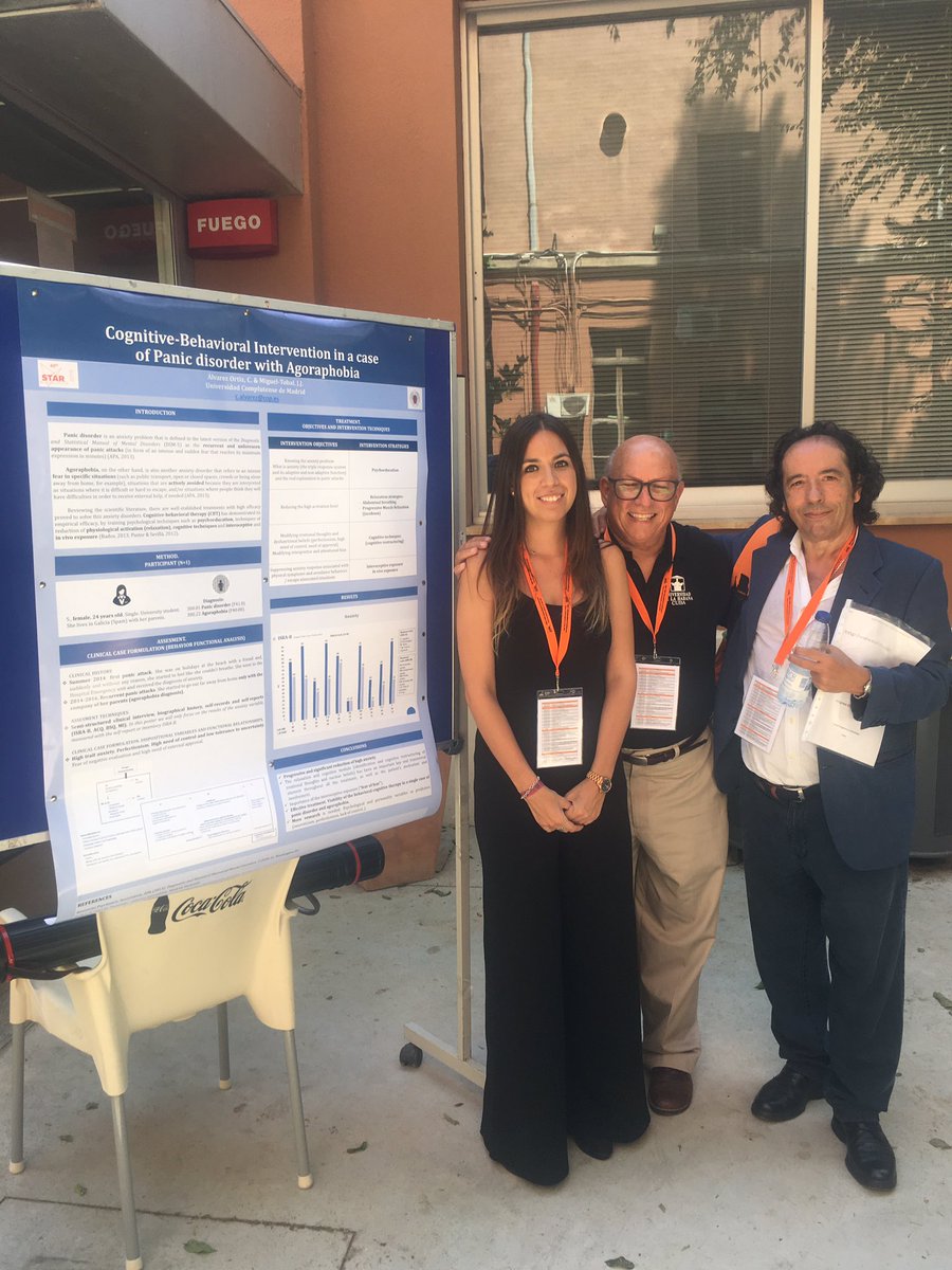 Póster: Cognitive-Behavioral Intervention in a case of Panic disorder with Agoraphobia.

Congreso Internacional STAR (Stress and Anxiety Research Society). Palma de Mallorca (2019).