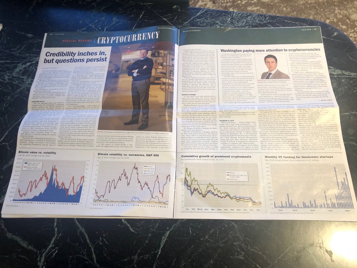 JoshKernan's tweet photo. Super impressed with ⁦@pensionsnews⁩ Special Report on Cryptocurrency.
Spoiler: Institutions are loading up in a big way. https://t.co/6jXp50VdMo
