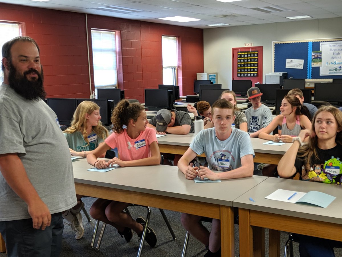 Mr. Dumont talks about choices with incoming freshmen.