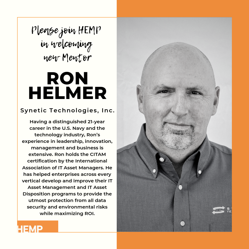 HEMPkc's tweet photo. Please join us in welcoming our new HEMP Mentor, Ron Helmer, Synetic Technologies, Inc. Ron entered HEMP with the Mentee Class of 2011 and has stayed active in our program as a Fellow. We are very excited for all the HEMP wisdom Ron will share with his future Mentees! #HEMPkc https://t.co/1TH9ySX9ww