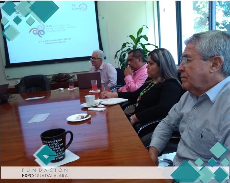 FundacionExpo's tweet photo. Continuamos con la planeación del XIX Congreso de Investigación del Tercer Sector. Jorge Villalobos y Romina Farias de @CemefInforma encabezan la reunión de trabajo en ITESO. https://t.co/YNa4iMSjbn