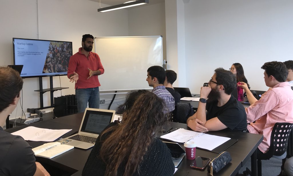 chicshake's tweet photo. Kicking off #qaccelerator2019 Day 1 yesterday with introductions by @QMUL_Enterprise and @experiencehaus, followed by each founder’s #1minpitch - so excited for the 2 weeks ahead! @santanderuni @santanderuknews @qmul @santanderuk https://t.co/l8itWy9MlK