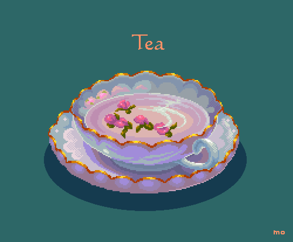 「Tea☕️
Herb tea?☕️

#pixelart #ドット絵 #tea 」|Mokuya🍄のイラスト