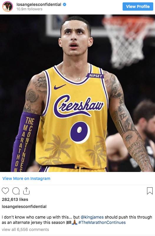 theScore on X: The Game wants LeBron to push for Lakers to wear Nipsey  Hussle jerseys.   / X