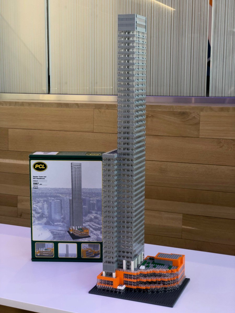 Stantec Tower officially has a twin—a 6,000-piece #LEGO model gifted by <a href="/PCLConstruction/">PCL Construction</a> and designed to replicate the #architectural features that define our Company’s global headquarters in Edmonton’s vibrant <a href="/IceDistrict/">ICE District</a> ow.ly/W6CA50v24nK