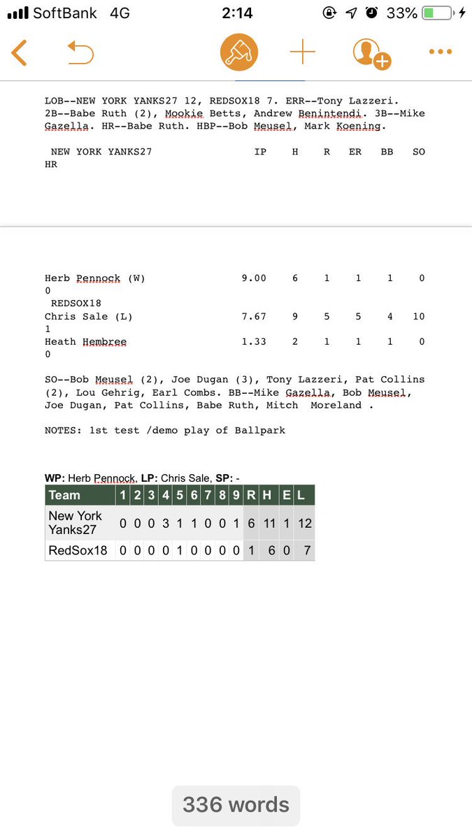 2Tabletopsports's tweet photo. #demo_play of #BallPark_baseball game. #Yankees27 defeat #Redsox2018 c&d plus soon online game... https://t.co/eOCUP1GkBk