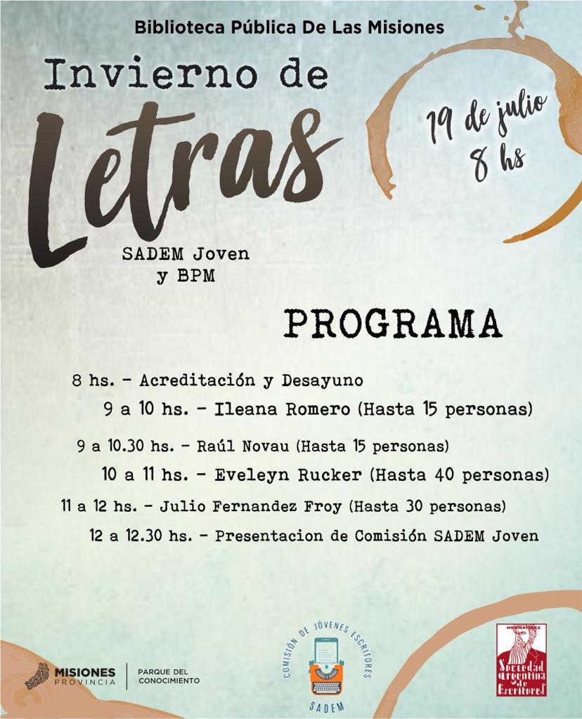 PCMisiones's tweet photo. #InviernoDeLetras en #VacacionesEnElParque una actividad diferente coordinada por jóvenes entusiastas y que al igual que vos, les apasiona crear y jugar con las letras ✍️
Inscribite 👉https://t.co/inKQAsLBtp
#BPM #ParqueDelConocimiento https://t.co/YKf8Xv74Xp