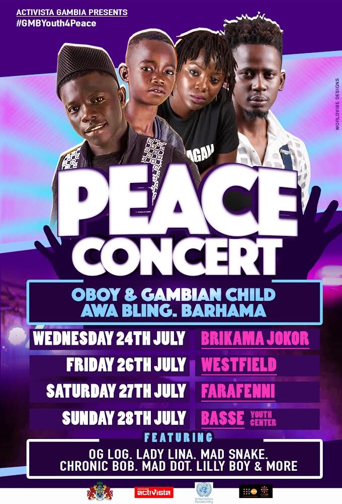#WorldvibeDesigns: Peace Concert by <a href="/ActivistaGambia/">Activista The Gambia</a> featuring your fav Gambian acts.