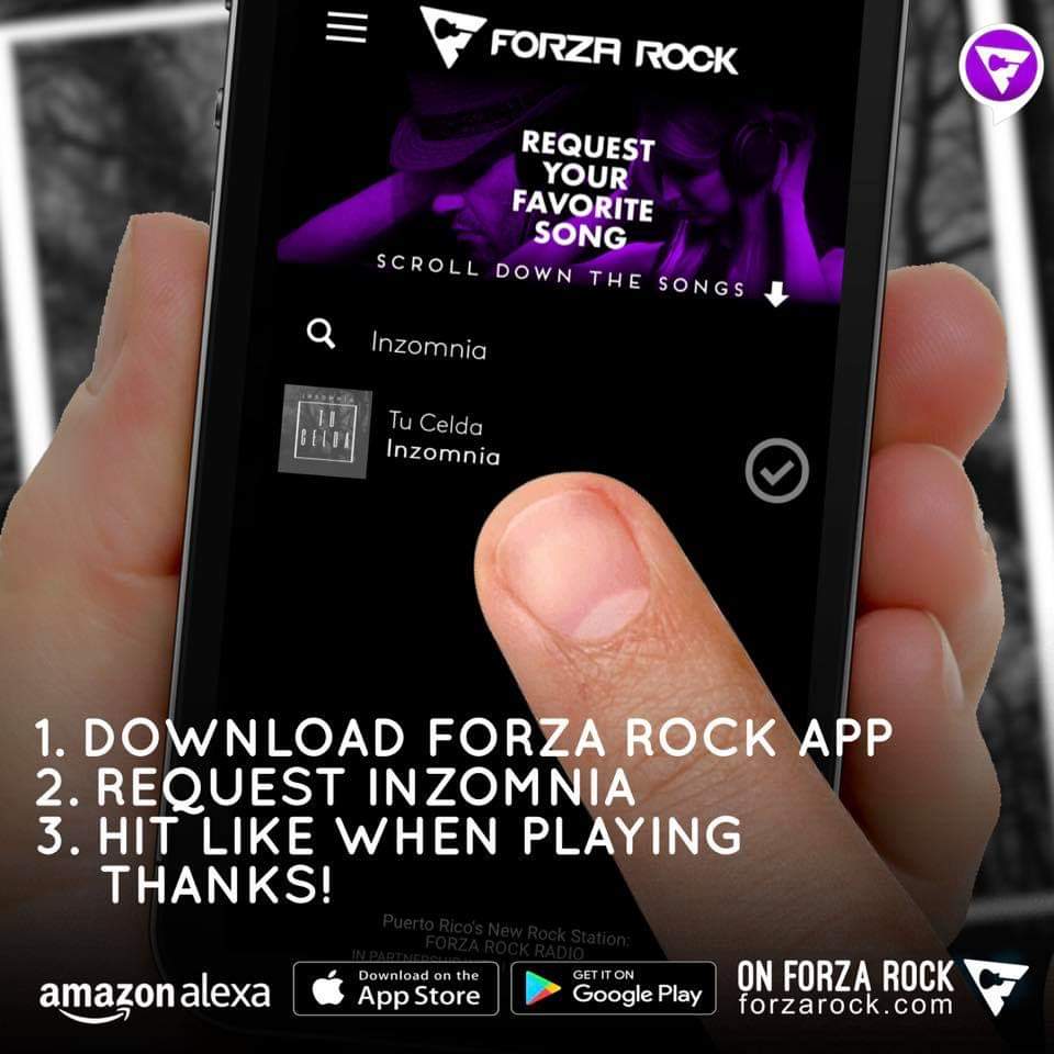 Inzomnia5's tweet photo. Pide nuestro nuevo tema, "TU CELDA", por @forzarock!!! 
#TuesdayThoughts #RockPR #Inzomnia #TUCELDA #PuertoRico #Rock #ForzaRock https://t.co/7MFUJVk0XR