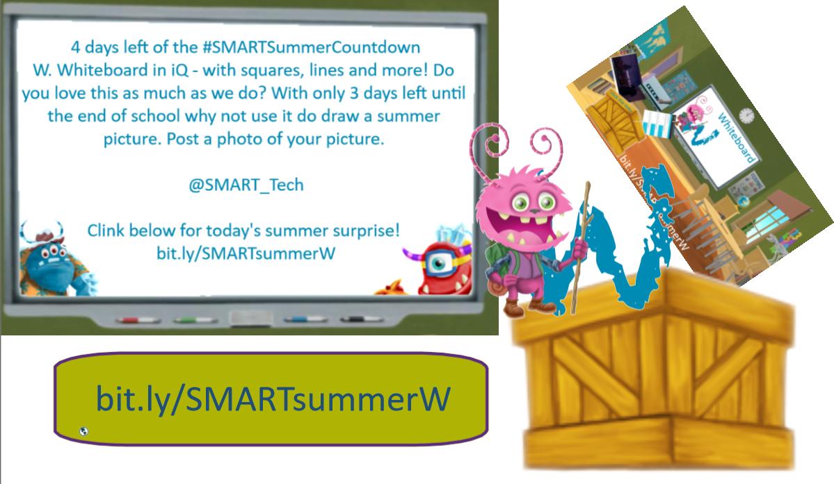 SMARTukconnect's tweet photo. 4 days left of the #SMARTSummerCountdown
W. Whiteboard in iQ - with squares, lines and more! Do you love this as much as we do? Why not use it do draw a summer picture. Post a photo of your picture.
@SMART_Tech
Clink below for today's summer surprise!
https://t.co/SCXh11gRRv https://t.co/TB70nu1Ixz