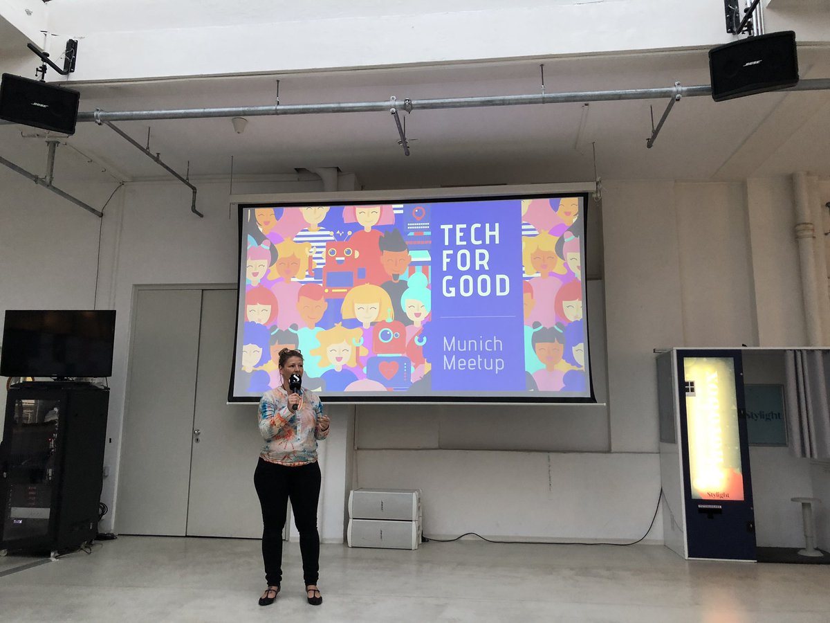 stephanweiss's tweet photo. Just kicking off @TechForGoodMUC at @Stylight ! @_stephaniewang and @Anitale with an amazing intro! https://t.co/RmfZ5KLoub